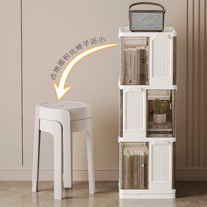 Nhà gấp hộp lưu trữ 360 độ xoay Kệ phòng khách phòng ngủ kệ sách nhiều lớp hợp thời trang Đồ chơi bức tượng trưng bày tủ - Product Image 6