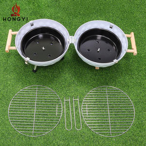Barbecue pliable portable HONGYI en acier inoxydable, rond, pour le camping en plein air, avec couvercle, multifonctionnel BQ05 - Product Image 5