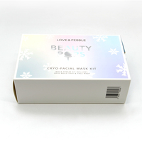 Kit de masque facial avec logo imprimé personnalisé Boîte PR Emballage de maquillage Boîte en carton pour cosmétiques avec insert en papier et manchon