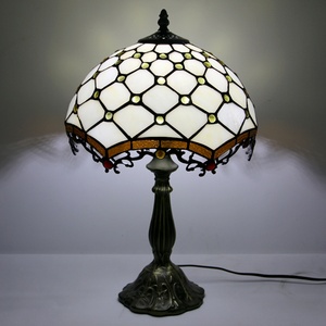 LongHuiJing 12-Inch Handmade for Style Dome AC Powered Table Lamp Simple Flexible Stained Glass Shade Elegant Home Decor - Product Image 3