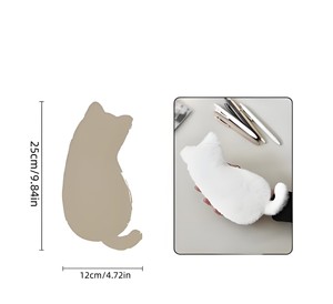 Astuccio Portamatite Grande Capacità Riutilizzabile in Peluche a Forma di Gatto, <span class=keywords><strong>Design</strong></span> in Tessuto, Cancelleria per Ufficio, Studenti, Scuola e Casa - Product Image 6