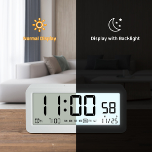 Đồng Hồ Màn Hình Lớn OEM Hiện Đại Mới 2023 Hiển Thị Ngày AM/PM Đồng Hồ Báo Thức <span class=keywords><strong>LCD</strong></span> Kỹ Thuật Số Để Bàn Cho Học Sinh Có Đèn Nền Cho Trẻ Em - Product Image 4
