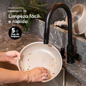 Vente flash - Ensemble de casseroles en céramique antiadhésives 9 pièces avec couvercles en verre et poignées amovibles en silicone - Product Image 6