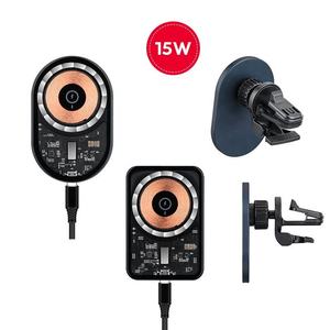 ออกแบบใหม่ 15W CLEAR ไร้สายชาร์จในรถยนต์โทรศัพท์มือถือชาร์จผู้ถือรถสําหรับ <span class=keywords><strong>iPhone</strong></span> 15 <span class=keywords><strong>PRO</strong></span> <span class=keywords><strong>MAX</strong></span>/ 14/<span class=keywords><strong>13</strong></span> Series - Product Image 1