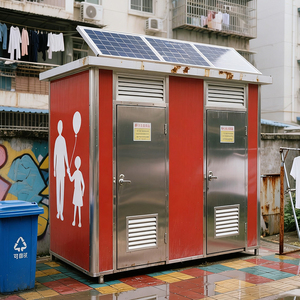 Cabine de douche et toilettes portables étanches sur mesure pour parcs urbains, zones de service, toilettes publiques préfabriquées en acier à nettoyage automatique – Fabricant - Product Image 3