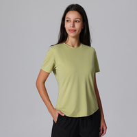 Camiseta de Cuello Redondo para Mujer, Holgada, Estilo Casual, con Cintura Ajustada, Efecto Adelgazante, de Manga Corta, Transpirable, para Verano