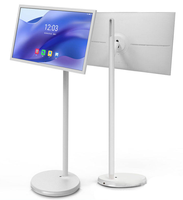 Écran tactile intelligent LED 120Hz, affichage numérique, téléviseur Android, système alimenté par batterie, téléviseur LCD portable, roues, affichage mobile, intérieur