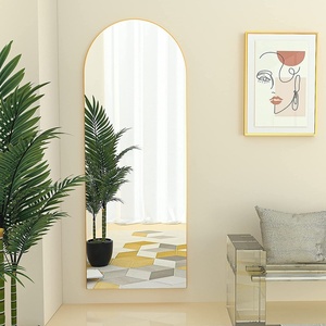 Custom Large Vintage Gold Metal Framed Dressing Room <b>Floor</b> <b>Mirror</b> Long <b>Standing</b> Arch Full-Length Oversized Hanging Design Glass - Product Image 3