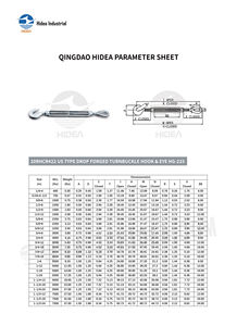 Tensor de Cables HIDEA, Tensor de Cable de Acero Galvanizado Antioxidante de Alta Resistencia Tipo Americano HG225 con Gancho y Ojo - Product Image 2