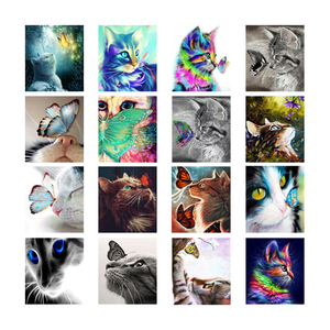 5D Diamond Painting Full Square/<strong>Round</strong> Cat Cute Animal <strong>Canvas</strong> Painting Personal Custom Crafts Gift Home Adult Decorative Painting - Product Image 2