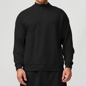 <b>Mens</b> Quarter Zip Sweatshirt Long Sleeve Casual <b>Lined</b> Fleece Warm Lightweight Pullover Mock Neck <b>Hoodies</b> - Product Image 2