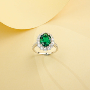 925 <b>Silver</b> Cultivated <b>Emerald</b> <b>Ring</b> <b>Silver</b> <b>Ring</b> Cultivated Gemstone <b>Ring</b> <b>Emerald</b> Gemstone RingLadies' <b>ring</b> Z - Product Image 3