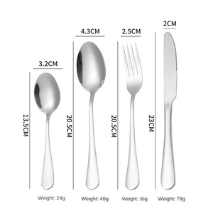 24 Piece Luxury thép không gỉ thiết lập dao kéo vàng Flatware gương dao muỗng nĩa bạc với Hộp quà tặng cho đám cưới - Product Image 2