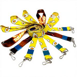 Lanyard Polyester Tenun Sablon Satin Sublimasi Logo Kustom Personal, Motif Anime Lucu Garis Kpop untuk Pelajar - Product Image 2