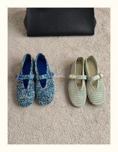 2025 versione <span class=keywords><strong>in</strong></span> tessuto elasticizzato di tendenza della moda estiva Mary Jane Shoes suola <span class=keywords><strong>in</strong></span> gomma Slip-On intrecciata a mano <span class=keywords><strong>in</strong></span> <span class=keywords><strong>rafia</strong></span> colorata - Product Image 6