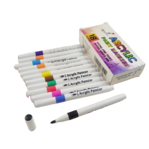Stylos à pointe feutre personnalisés avec logo OEM, encre liquide à base d'eau, pour peinture et dessin DIY, ensemble de marqueurs à peinture acrylique - Product Image 1