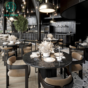 Cafe vòng bằng đá cẩm thạch gỗ Gỗ Nhà Hàng đồ nội thất thiết lập bảng và ghế cho quán cà phê nhà hàng với bảng - Product Image 1