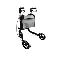Chariot de courses pliable à trois roues en alliage d'aluminium certifié CE Classe II avec frein linéaire pour personnes âgées - Vente Flash