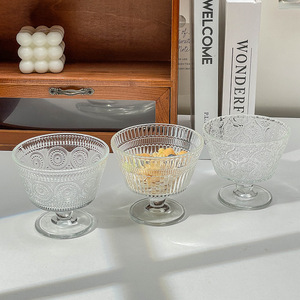 Bol en verre gaufré moderne et minimaliste, écologique, motif tournesol, pour crème glacée, yaourt, flocons d'avoine, <span class=keywords><strong>petit</strong></span>-<span class=keywords><strong>déjeuner</strong></span>, dessert - Product Image 4