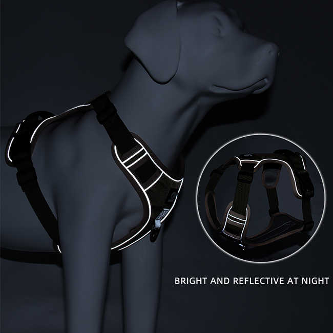 Strong Durable Reflective Oxford Fabric Training Pet Harness Safe Adjustable Heavy Duty Dog Harness
