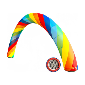 Arco inflable de arcoíris de 26 pies, globo de nieve y globo con soplador incorporado de 150W, resistente al agua para fiestas de cumpleaños y decoración de jardín - Product Image 1