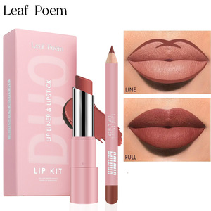 Set de Lápiz Labial y Delineador de Labios Dos en Uno, Delineador de Labios Transfronterizo con <span class=keywords><strong>Copa</strong></span> Antiadherente, Set de Lápiz Labial Mate de Larga Duración <span class=keywords><strong>a</strong></span> Prueba de Agua - Product Image 2