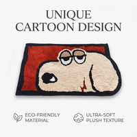 Tapis touffeté mignon en forme de mouton, contour vert, forme animale, peluche douce, antidérapant, lavable, en polyester, design moderne d'animaux de la ferme pour enfants