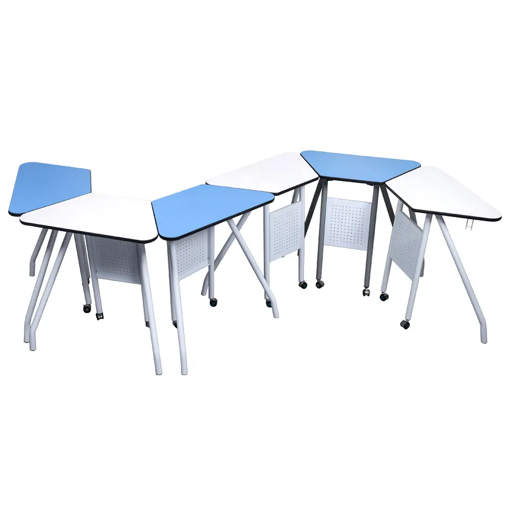 Mesa y silla con forma trapezoidal para aula, muebles escolares, Mesa Para Nias Meja Kursi Sekolah, escritorio para estudiantes universitarios
