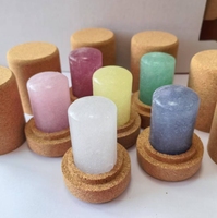 Vente en gros de bâton de déodorant en cristal végétalien écologique 20g/60g/120g Pierre d'alun avec paquet de liège en bois naturel Aromathérapie à domicile