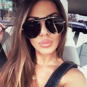 Gafas de Sol Ovaladas de Lujo Vintage para Mujer, Modelo 2019, con Espejo, Parte Superior Plana, Protección UV400, Tamaño Grande - Product Image 2