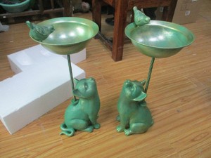 Résine Curieux Figurine Chat Bain D'oiseaux Bain D'oiseaux Mangeoire Décoration De Jardin - Product Image 5