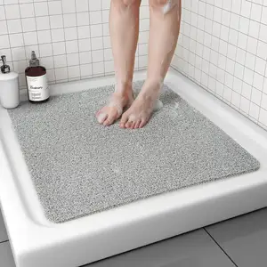 Non Slip Shower Mat Comfortable For Textured Surface Quick Drying Easy Cleaning Pvc Loofah Mat For Wet Area Bathtub Mat Non Slip