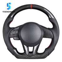 Setir Mobil Sport Kulit Serat Karbon Kustom untuk Mazda 3 6 RX8 CX60 Speed MX5 8 CX5 Cx7 RX7 Cx-5 CX90 BL GH GG GY