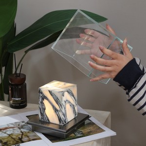 Lampe de table tactile en marbre, LED, fonctionnant sur piles, portable, décorative, pour salon, chambre, veilleuse - Product Image 3
