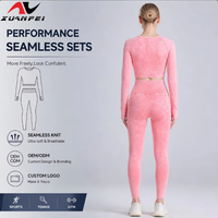 Vente directe d'usine, vêtements de sport sans couture pour femmes, ensembles de yoga, ensembles de hauts courts à manches longues, ensemble de fitness