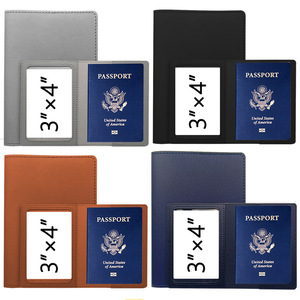 Copertina del passaporto da viaggio con logo personalizzato in pelle sintetica porta passaporto porta carta <span class=keywords><strong>di</strong></span> <span class=keywords><strong>credito</strong></span> custodia per biglietto da visita portafoglio - Product Image 2