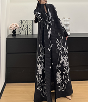 Abaya plissée ouverte Miyake pour femmes, Kimono long plissé à imprimé floral pour femmes musulmanes modestes, Manteau décontracté, ODM OEM