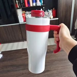 Hot Sell 40oz Modern Home Double Wall Vacuum Sublimation 304 Stainless Steel Tumbler with Handle and <b>Straw</b> - Product Image 1