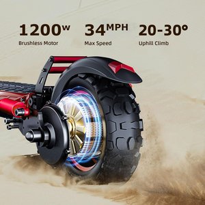 Monopattino Pieghevole ad Alte Prestazioni 1200W 48V con Luci LED, Impermeabile, Doppio Motore J-11 1200W, Lunga Autonomia - Disponibile in Magazzino USA/UE/UK dal 2026 - Product Image 2