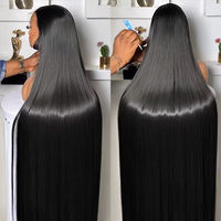 Pelucas frontales de encaje HD de 40 pulgadas 13x6, pelucas de cabello humano con encaje frontal completo, proveedor de pelucas de cabello humano virgen sin pegamento con cutícula alineada