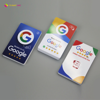 Carte NFC Google Review personnalisée YTS avec impression programmable, code QR et support en plastique pour réseaux sociaux