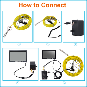 Système <span class=keywords><strong>Endoscope</strong></span> industriel d'inspection de tuyaux, 7 pouces, caméra 23mm, 1000TVL, pour contrôle de canalisations, 20M - Product Image 6