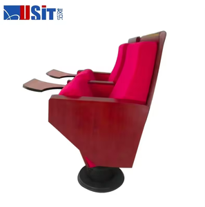 Cojín acolchado de alta calidad, silla de auditorio, sala de conferencias escolar, silla de iglesia con escritorio plegable - Product Image 1