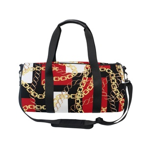 Wholesale Custom Red Black Chains Eco-Friendly Lightweight Waterproof Weekender Bags Fitness Sports Duffel Bag for Vacation - Product Image 2