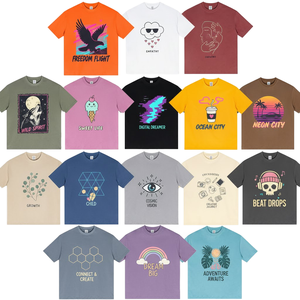 Camisetas Personalizadas de Algodón 100% para Hombre, Diseño de Dibujos Animados, Impresión Serigráfica, Tejido Transpirable de 220g, Antiarrugas - Product Image 1