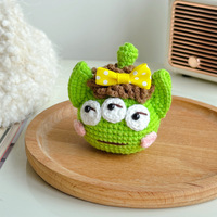 Boneka Gantungan Kunci DIY Gaya Kartun Mata Menjuntai Jepang Korea, Boneka Rajut Wol Buatan Tangan, Boneka Crochet Lucu Rajutan Tangan