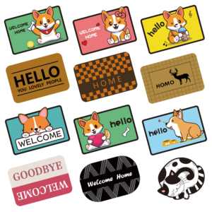 แผ่นปูทางเข้าประตูบ้านสำหรับสุนัขแมว,เสื่อกันนํ้าทรงกลมพรมขดลวด Pvc - Product Image 3