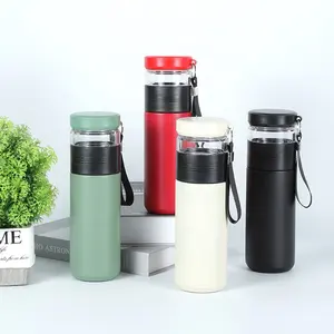 DAYDAYS Color Box Mug Coffee Bottle Double Wall Stainless Steel Metal Europe Vacuum Insulated Tea Separating Bottle Tea Travel