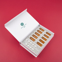 Boîte cadeau magnétique personnalisée en carton rigide pour ampoules de parfum et sérums, emballage haut de gamme pour flacons de peptides avec doublure en éponge