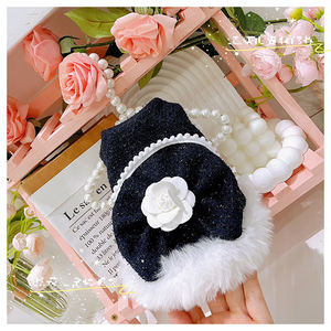 Luxury Cute Dog Winter/Fall Fragrant Princess Woolen Fur <strong>Skirt</strong> Dress with Solid Pattern - Product Image 3